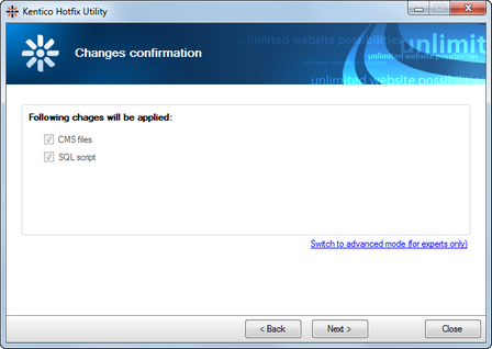 Configuring the upgrade/hotfix settings