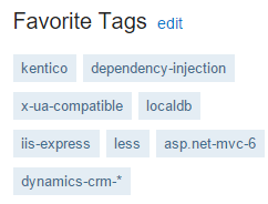 Favorite tags on Stack Overflow