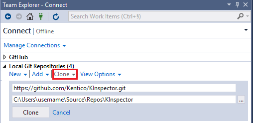 Cloning a repository from Visual Studio