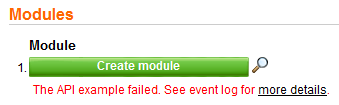 API example failed