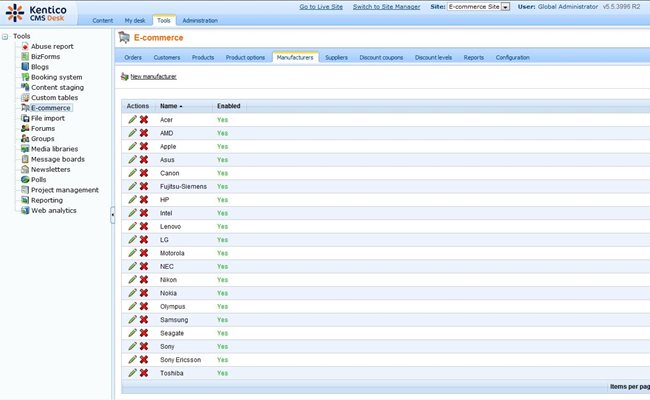 E-commerce  in version 5.5R2