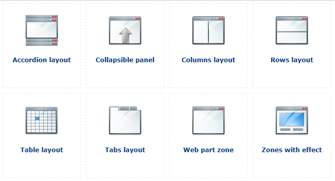 All layout web parts