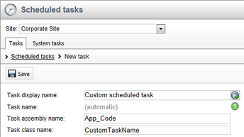 Assigning a custom App_Code class to a new scheduled task