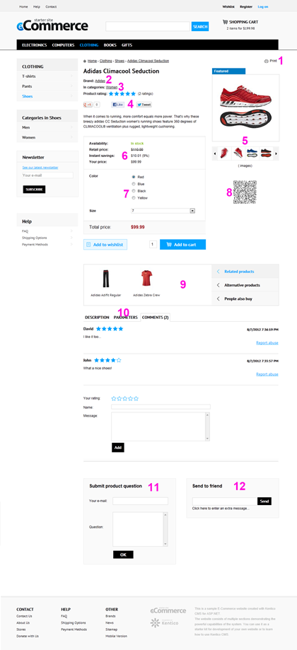 Kentico E-commerce Starter Site - Product Detail