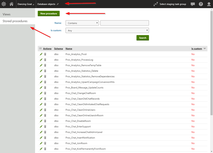 New Stored Procedure