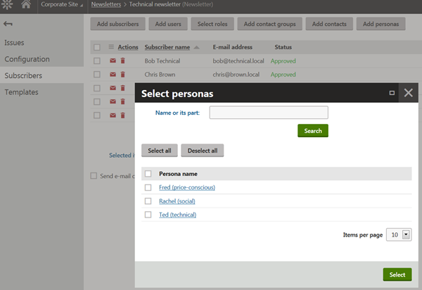 Personas and personalized message to the relevant people in Kentico .NET CMS