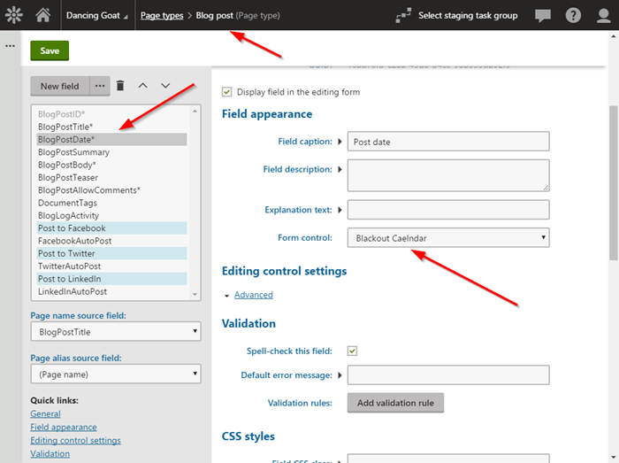 Page Type Config 1