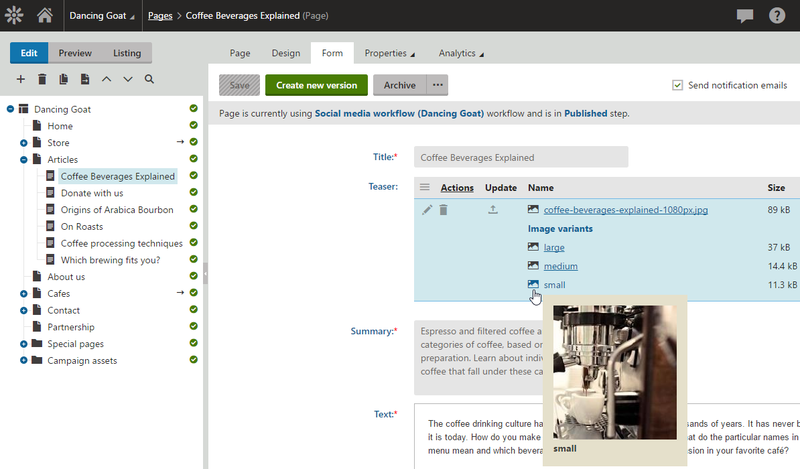 Responsive Images Management Variants