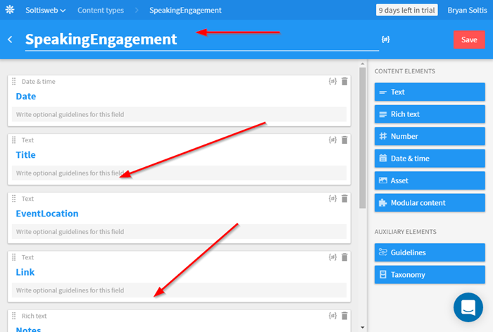 Speaking Engagement Content Type