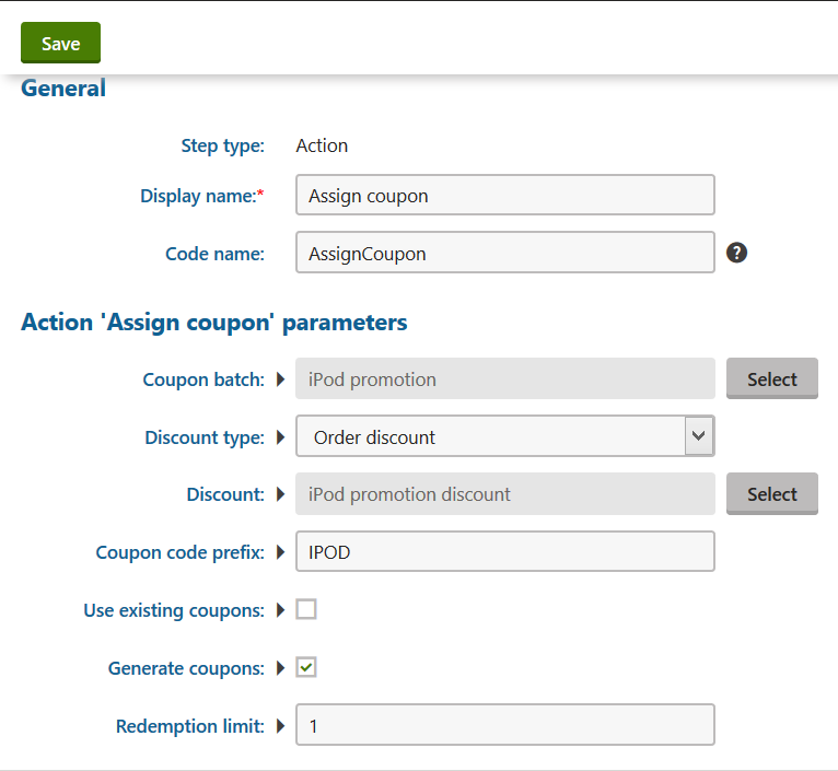 Configure Automation step