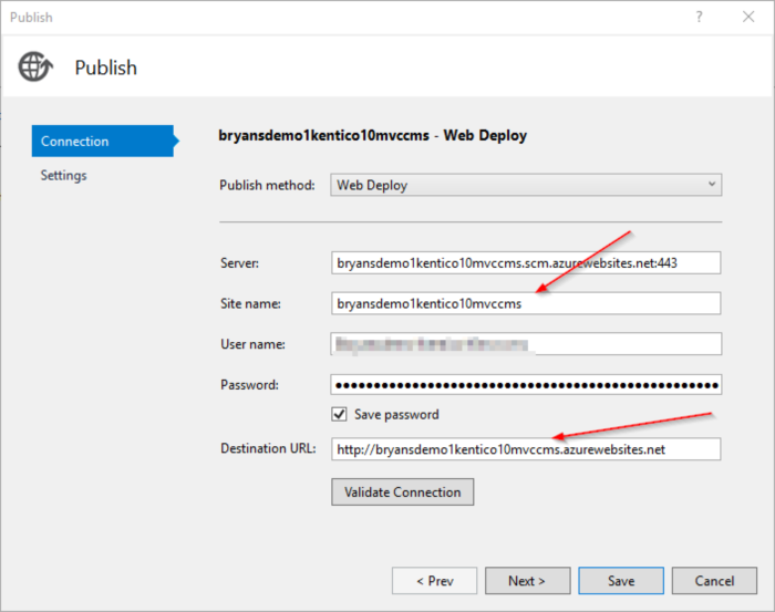 Publish Settings - CMS Seperate