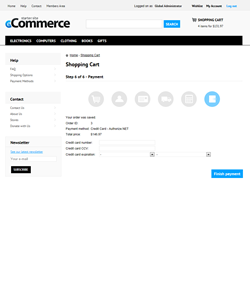 Kentico E-commerce Starter Site - Payment
