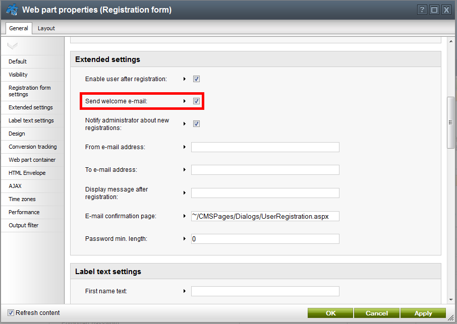 Регистрация веб. Extended forms ответы. Password Generator Label. Auto-generated.